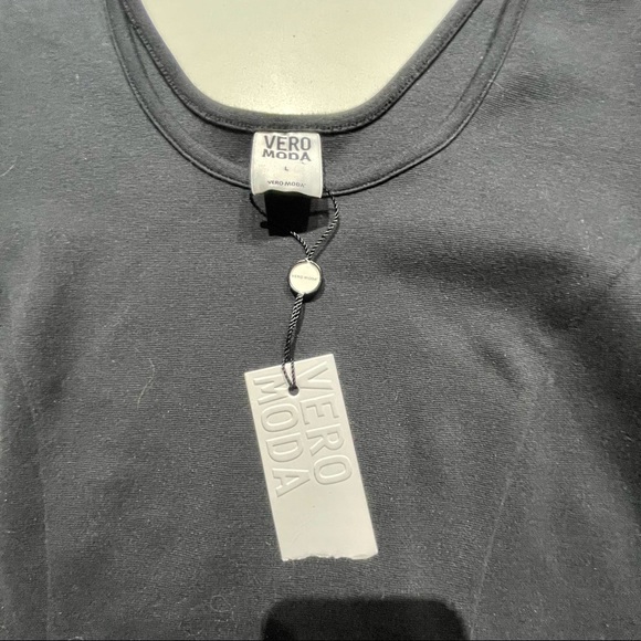 🌸3 for $30 NWT Vero Moda Black Dress Mini long sleeves Size L - Picture 6 of 12